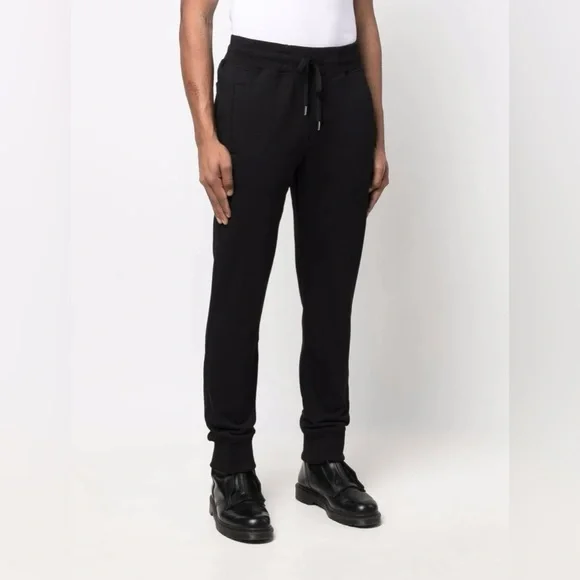 Fair Men Size Medium (31” X 29”) Versace Drawstring Joggers In Black 100% Cotton